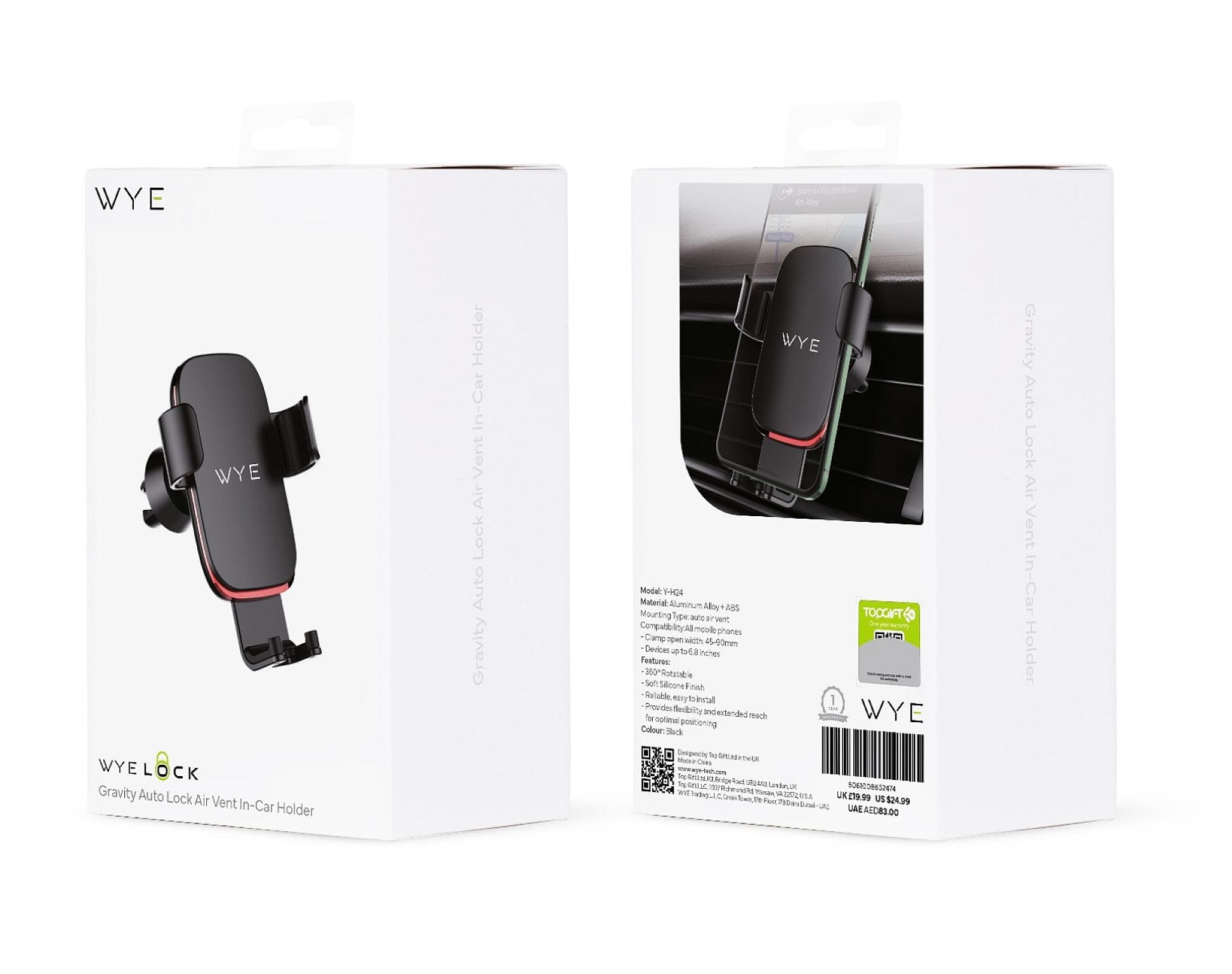 Gravity Auto Lock Air Vent In-Car Holder