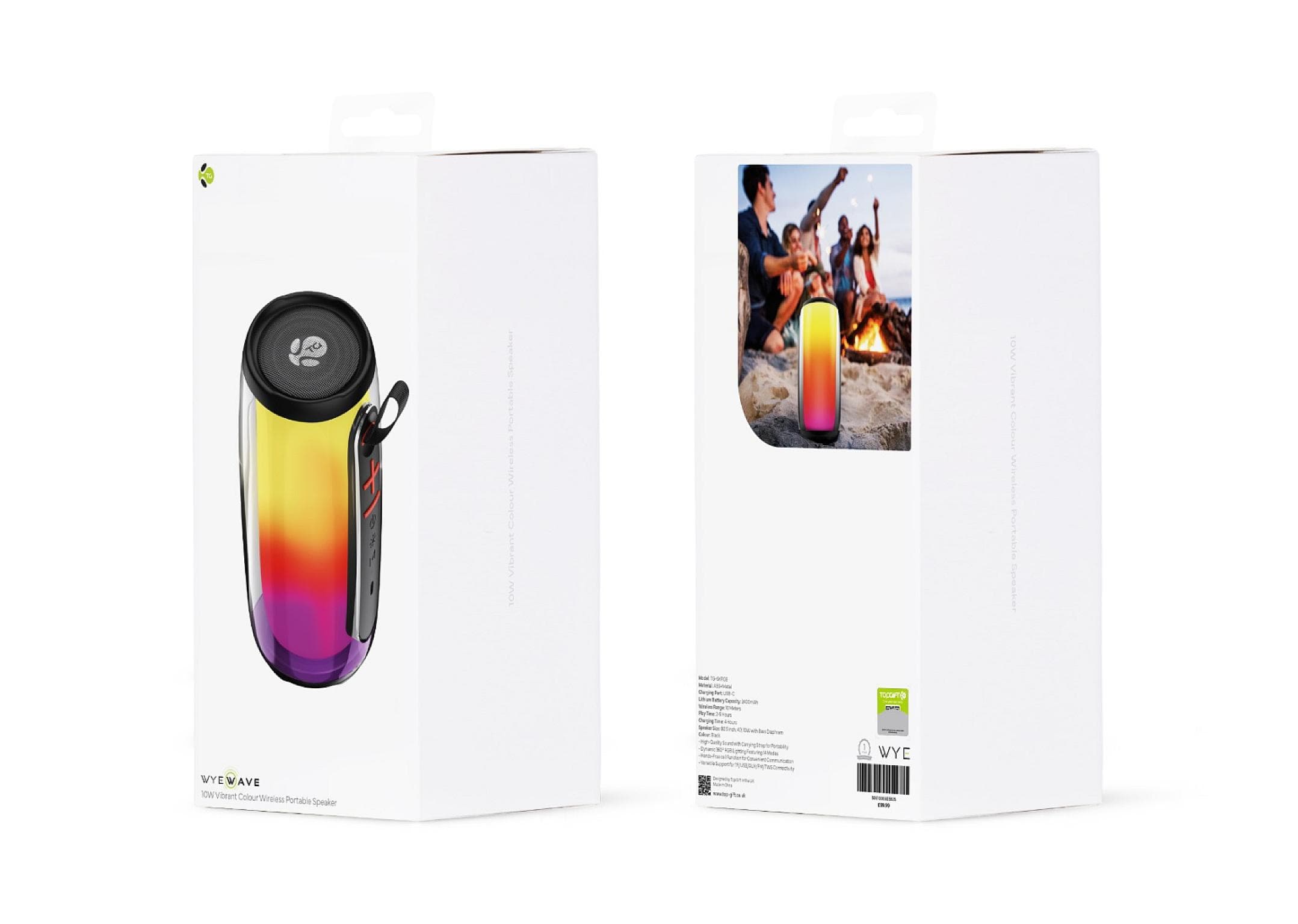 10W Vibrant Colour Wireless Portable Speaker