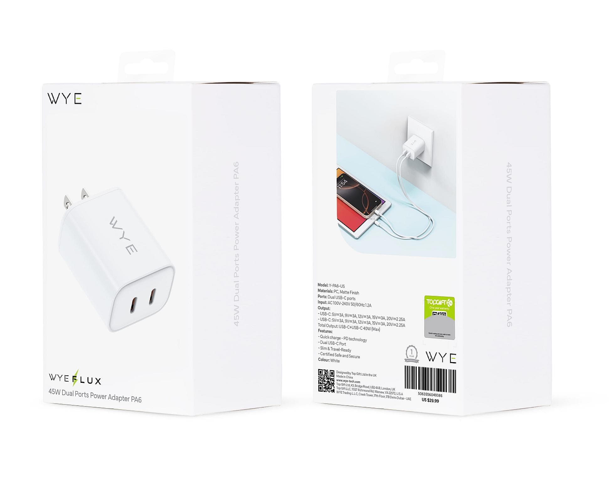 45W Dual Ports Power Adapter PA6