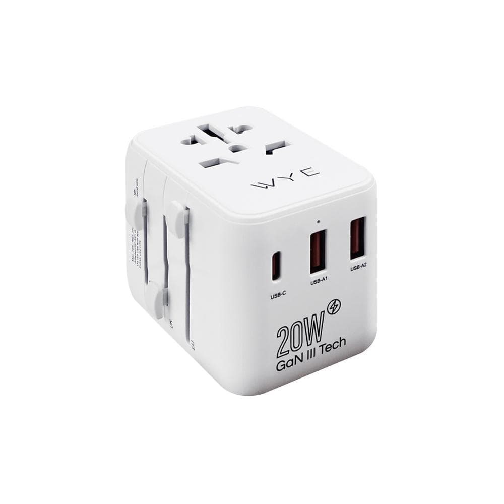 World Wide Travel Adapter with Dual USB-A & a USB-C Charging Ports