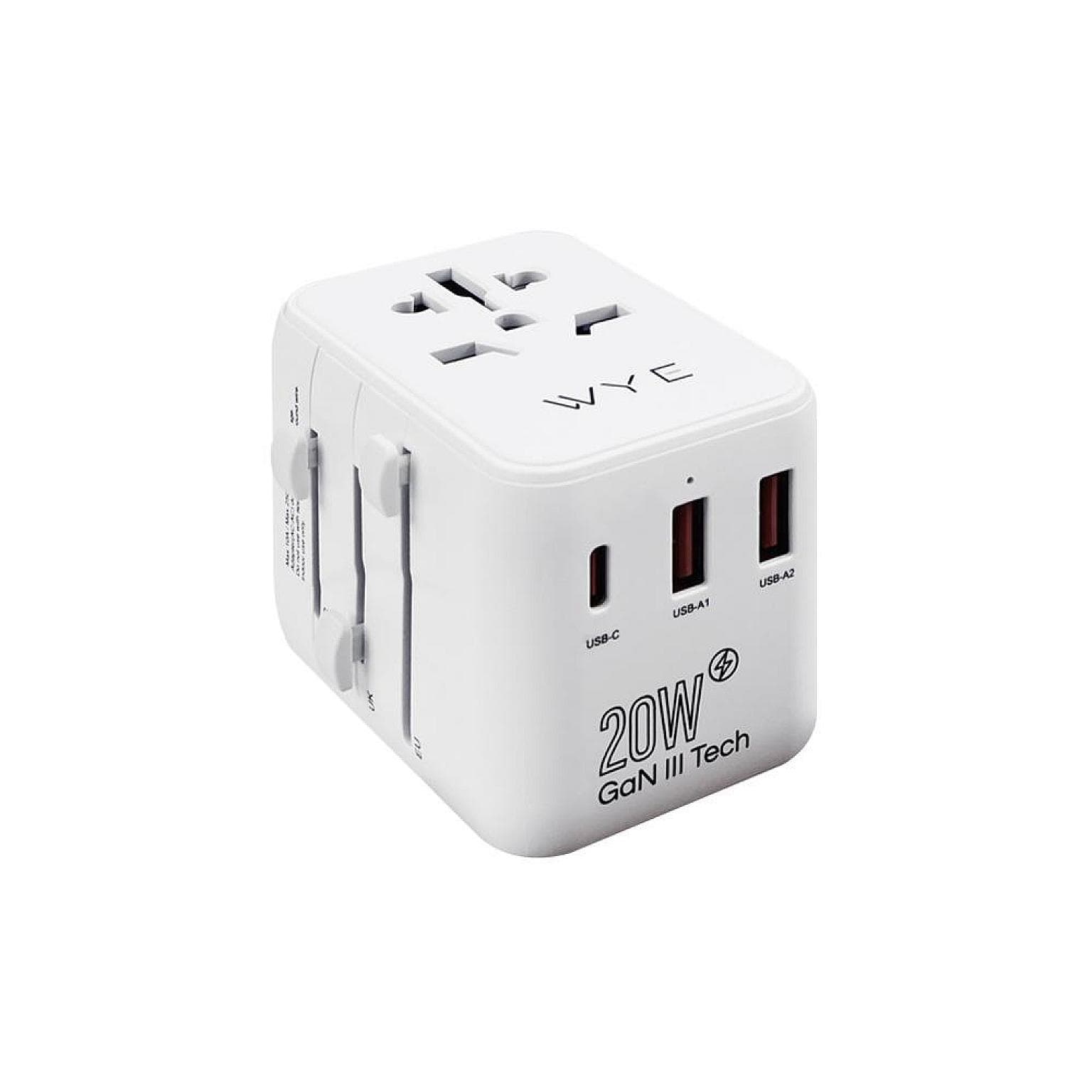 World Wide Travel Adapter with Dual USB-A & a USB-C Charging Ports