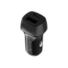 30W Fiber Carbon Design In-Car Charger with USB-A and USB-C Ports
