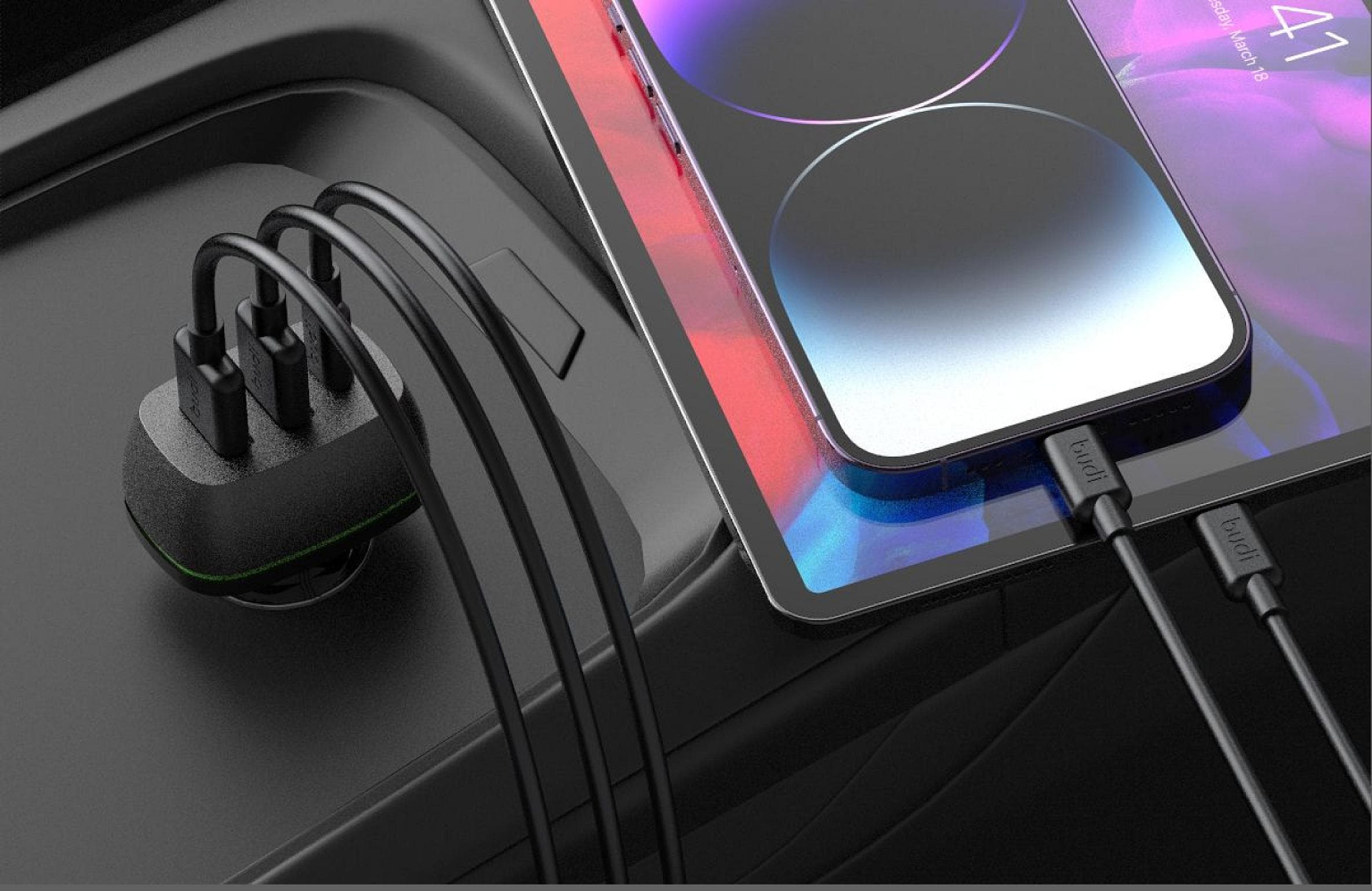 60W Multi ports in- car charger